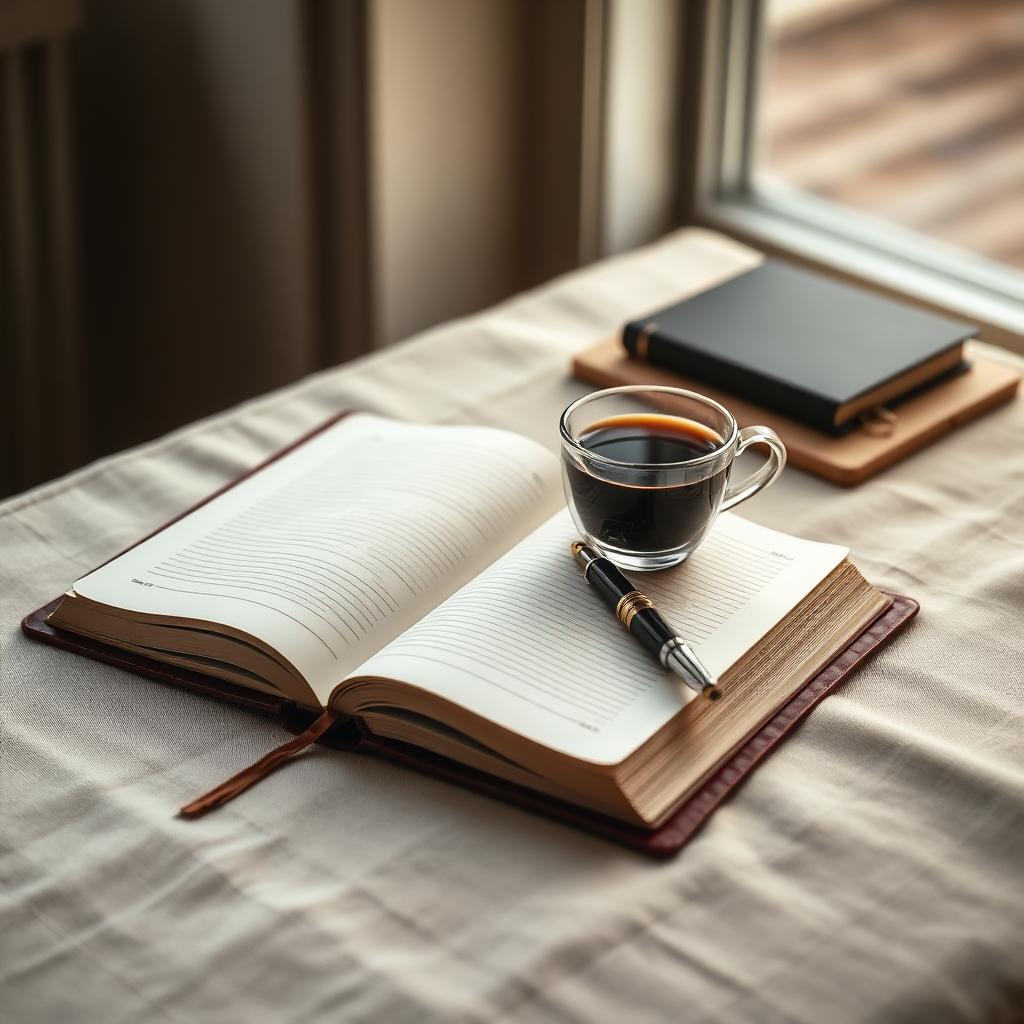 Open notebook with handwritten notes